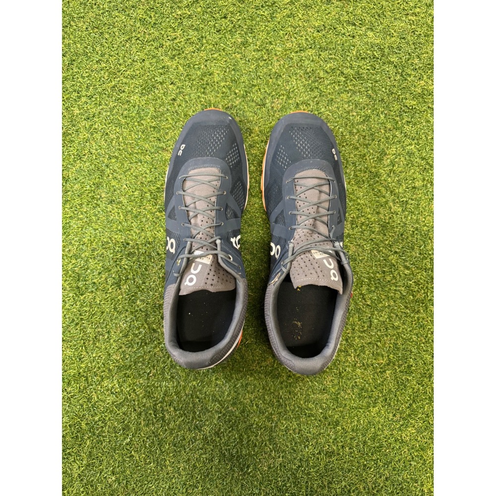 On Cloud Running surfer Mens Shoes Navy Blue Orange Size 13 US M13 Low Top - Picture 3 of 6
